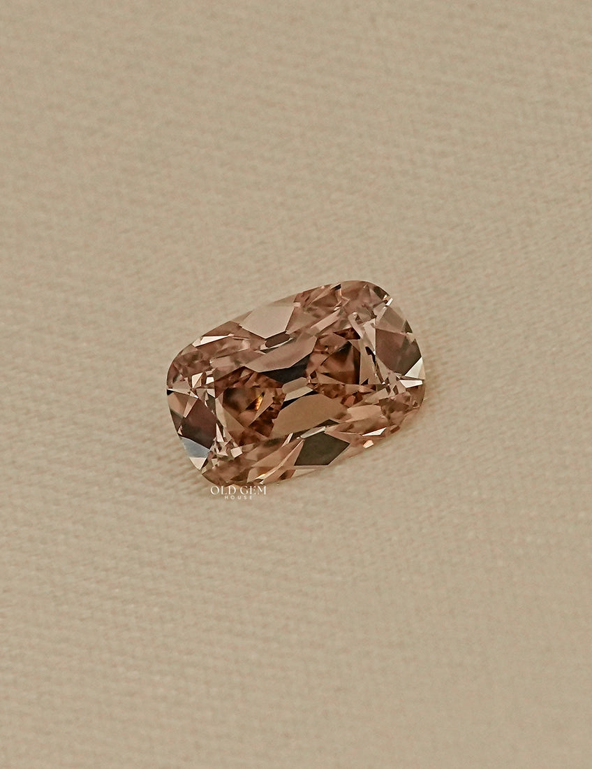 Old Mine Cushion Cut Champagne Diamond Lab Grown Diamond