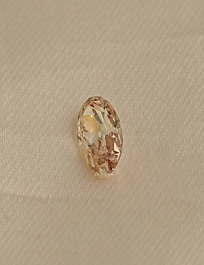 Old Mine Moval Cut Champagne Diamond Lab Grown Diamond