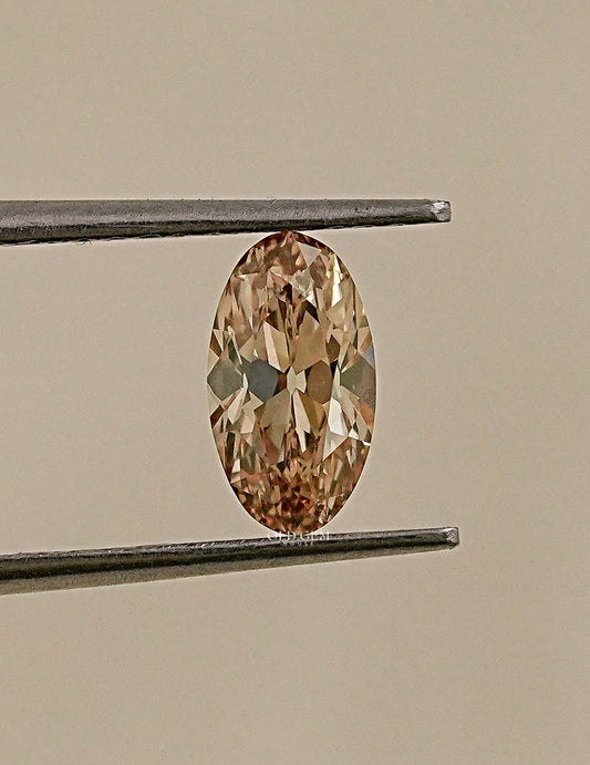 Old Mine Moval Cut Champagne Diamond Lab Grown Diamond