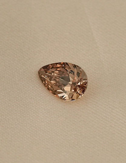 2.10 Carat Old Mine Pear Lab Champagne Diamond Lab Grown Diamond