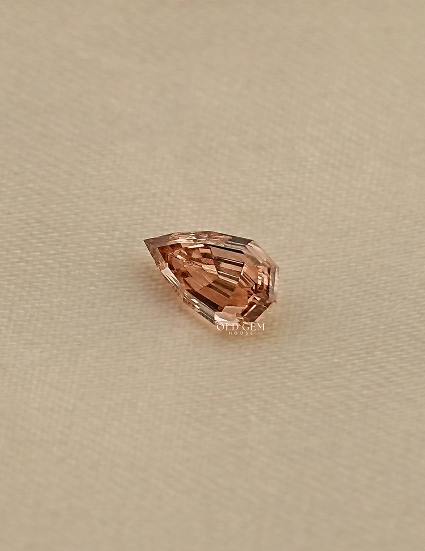 Step Cut Pear Lab Loose Champagne Diamond Lab Grown Diamond