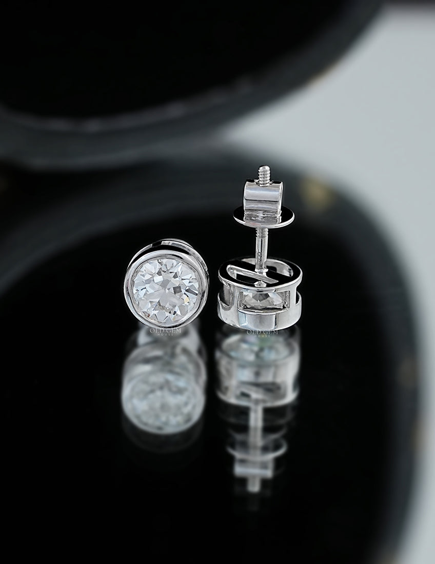 Old Cut Round Bezel Stud