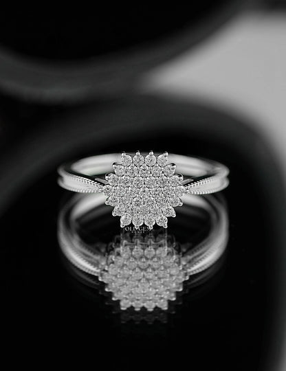 Cluster Lab Diamond Anniversary Ring Engagement Ring