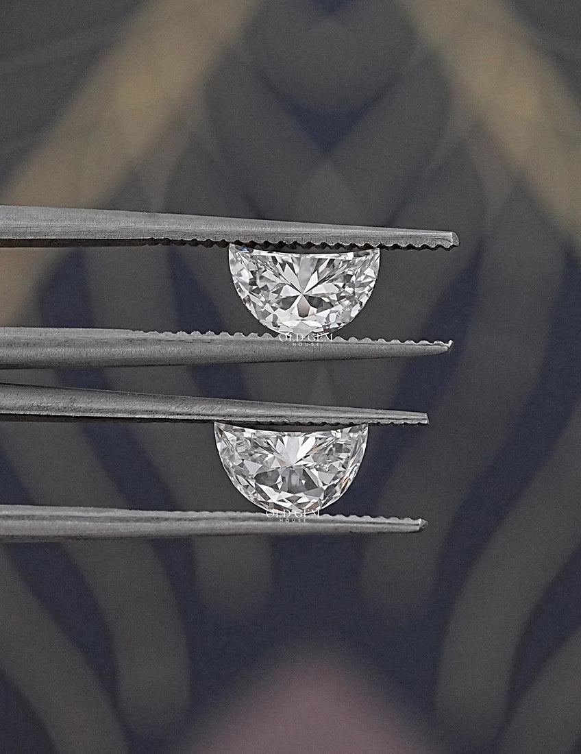 Crescent Half Moon Lab Diamond Loose Lab Grown Diamond