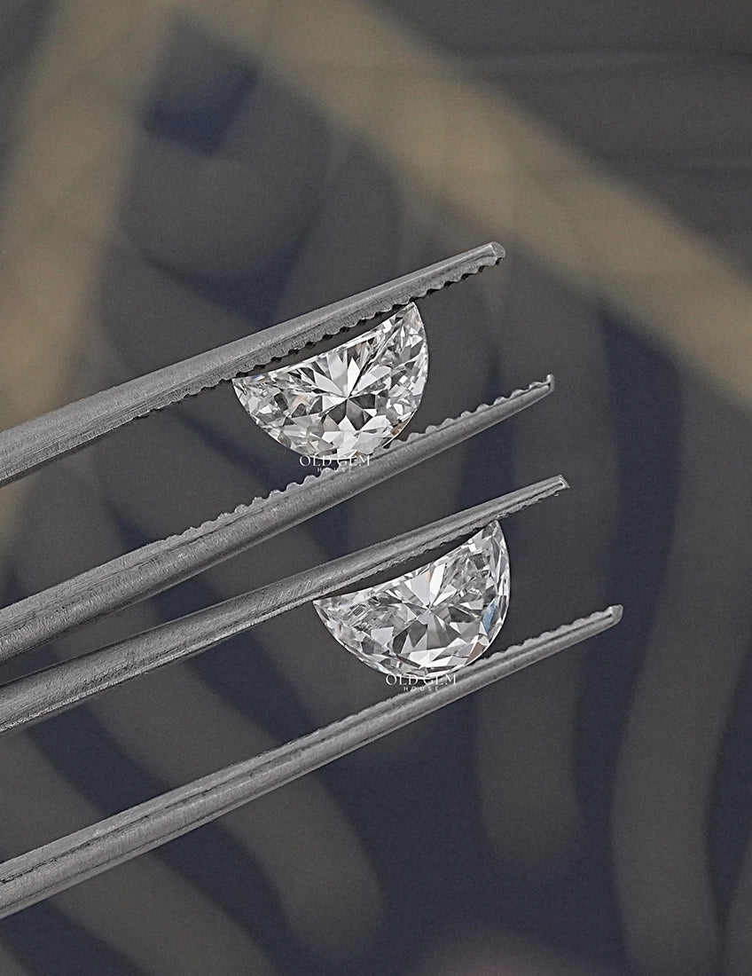 Crescent Half Moon Lab Diamond Loose Lab Grown Diamond