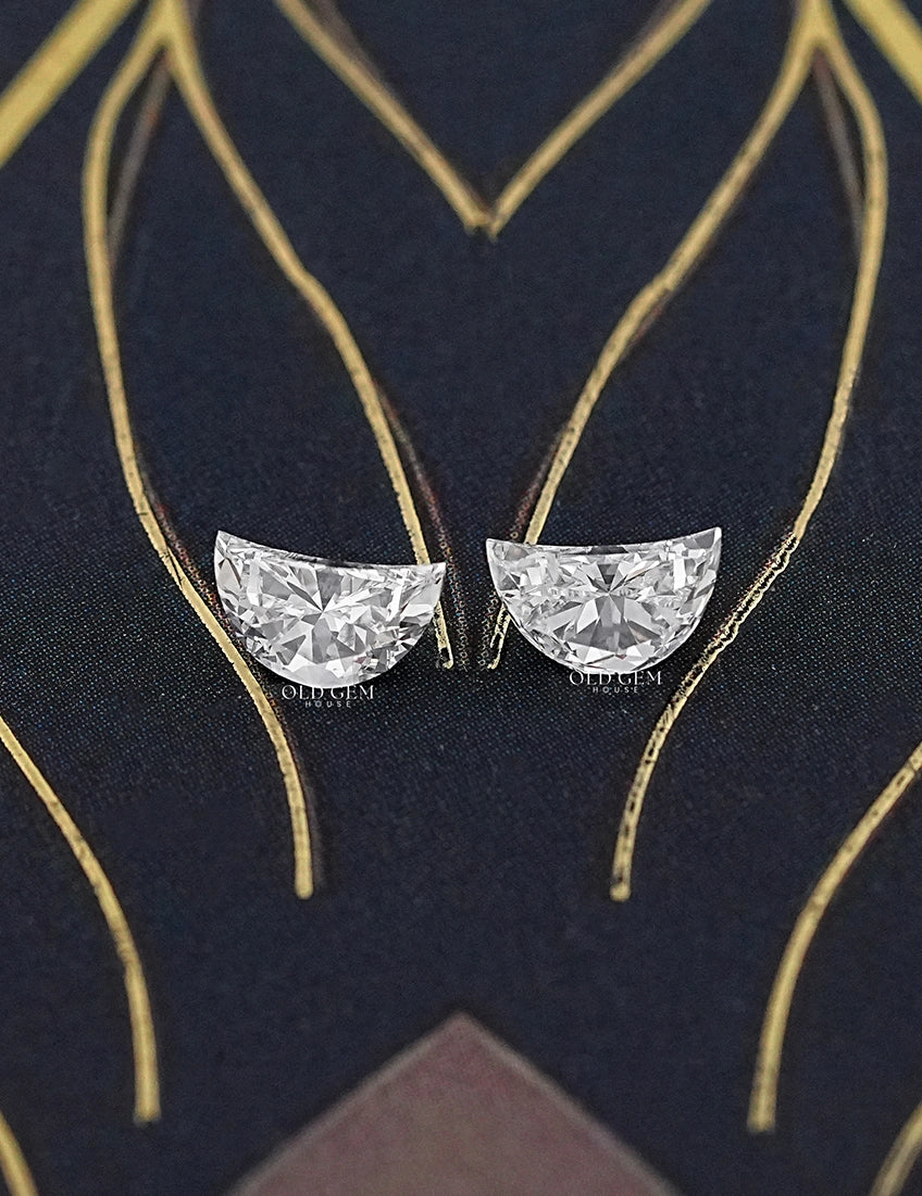 Crescent Half Moon Lab Diamond Loose Lab Grown Diamond