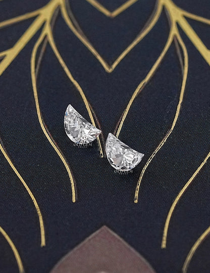 Crescent Half Moon Lab Diamond Loose Lab Grown Diamond
