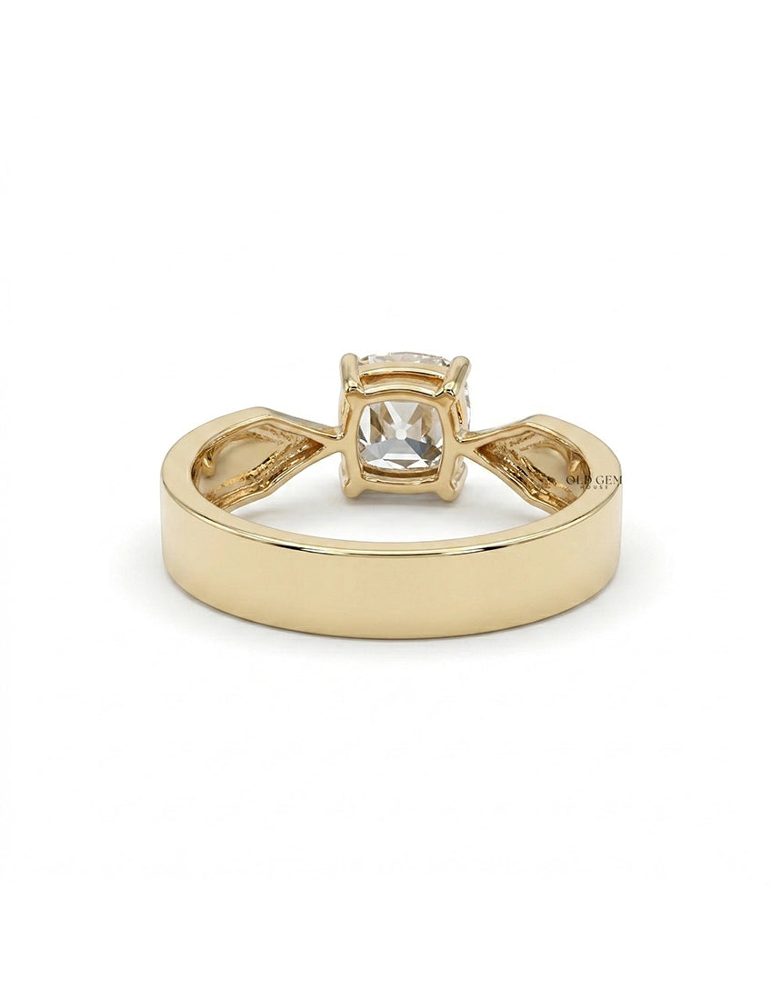 1 CT Vintage Allure Cushion Solo Diamond Ring For Him Men's Jewelry