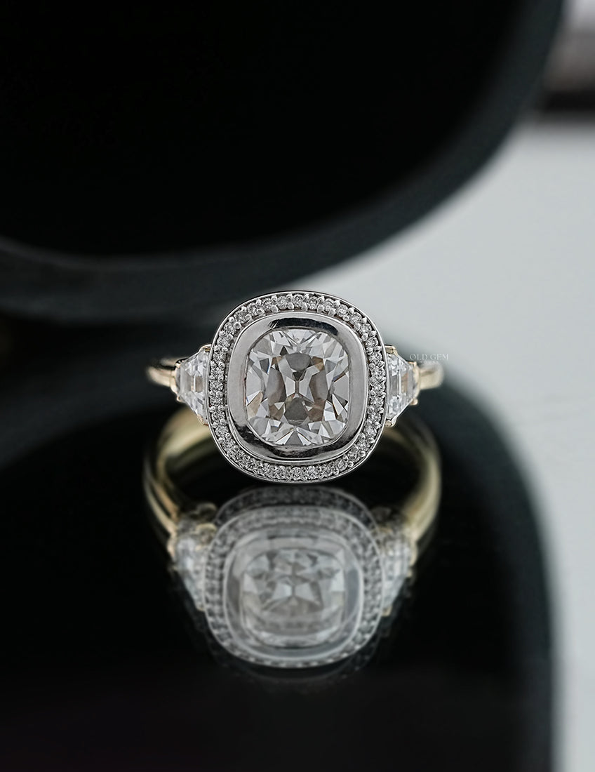 Vintage Allure Cushion Halo Ring