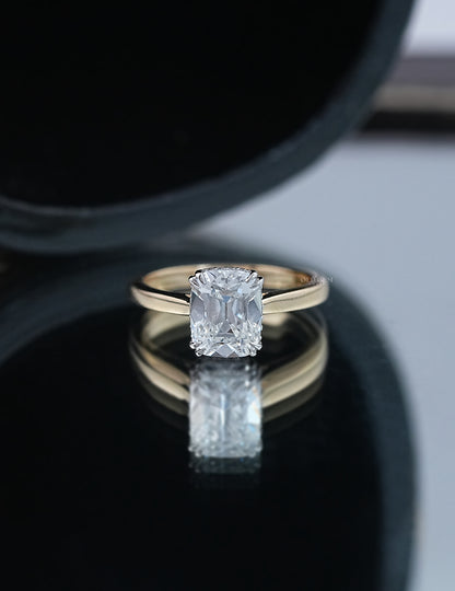 Old Mine Cushion Solitaire Ring