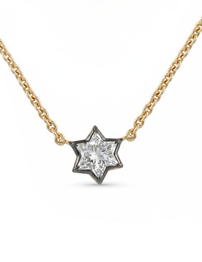 David Star Cut Lab Diamond Solitaire Pendant