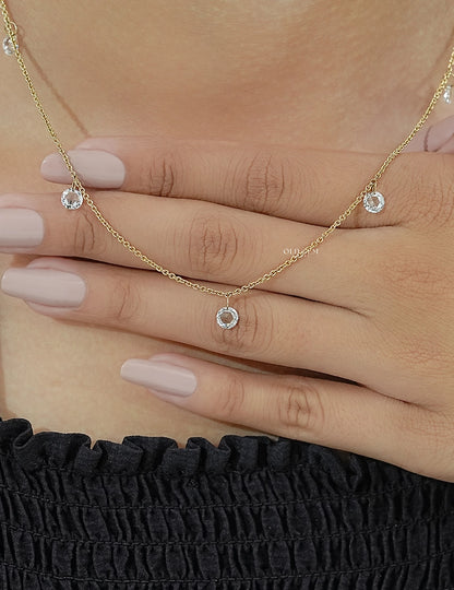Charm Rose Cut Diamond Necklace