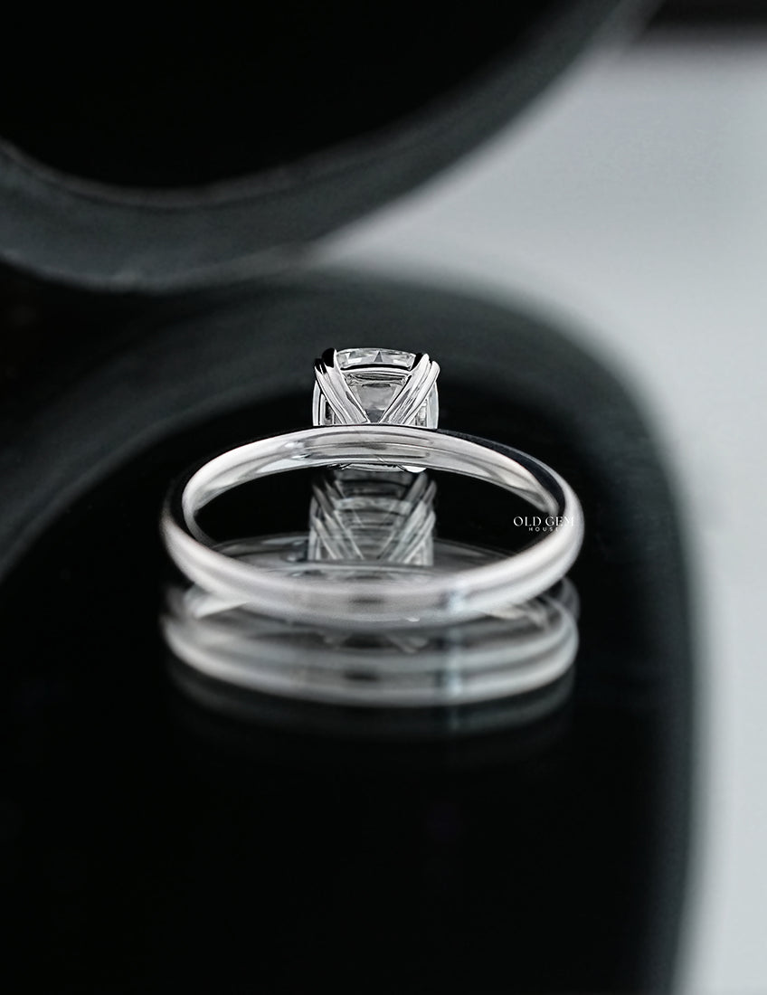 Old Mine Square Cushion Lab Diamond Solitaire Ring
