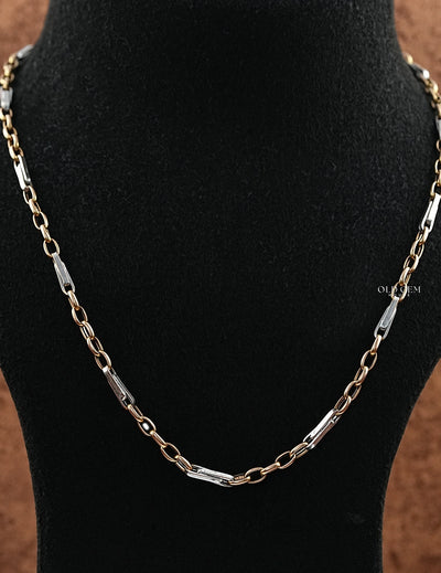 Dual Tone Gold Paperclip Chain For Men