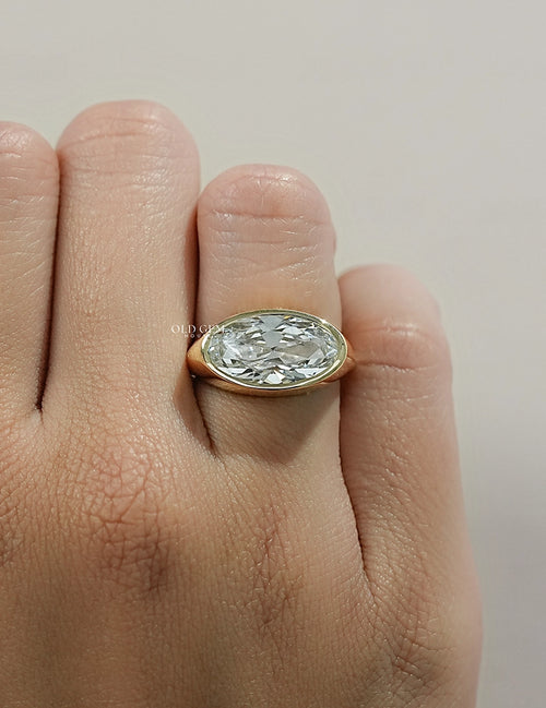 Georgian Old Mine Moval Bezel Setting Ring