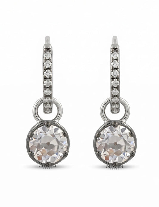 Edwardian Era OEC Round Cut Hoop Earrings Earrings