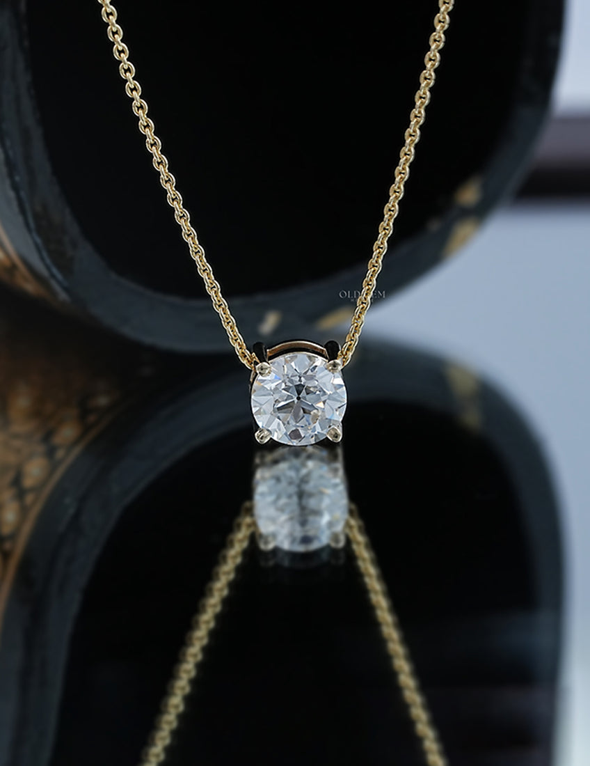 Solitaire Old European Round Cut Pendant
