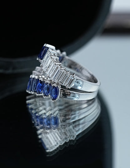 Marquise Sapphire & Baguette Cut Band