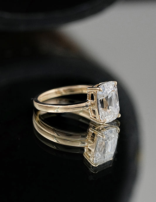 Georgian Old Mine Cushion Lab Diamond Solitaire Ring Engagement Ring