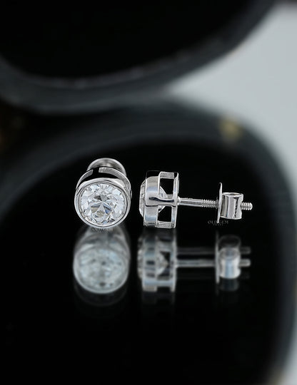 Old Cut Round Bezel Stud