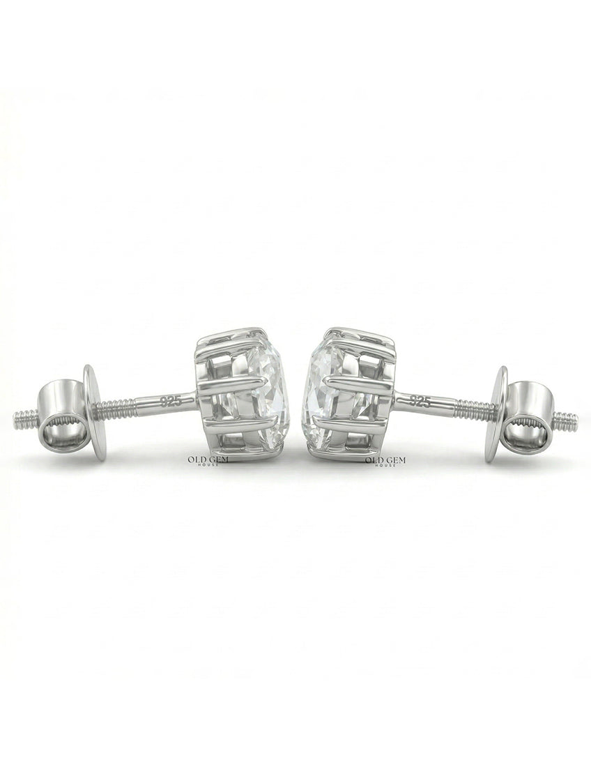 Old Mine Cushion Lab Stud Earring Earrings