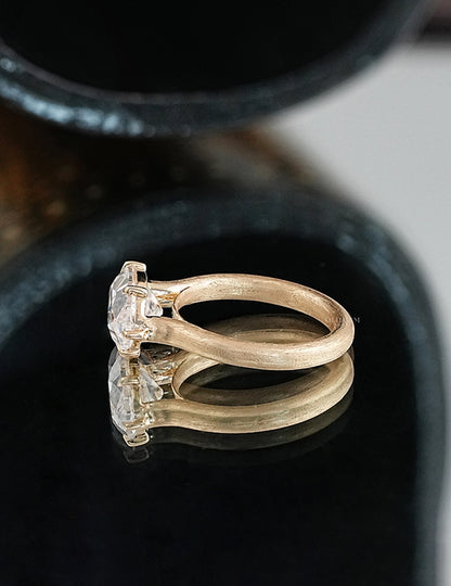 Old Mine Moval Solitaire Ring Engagement Ring