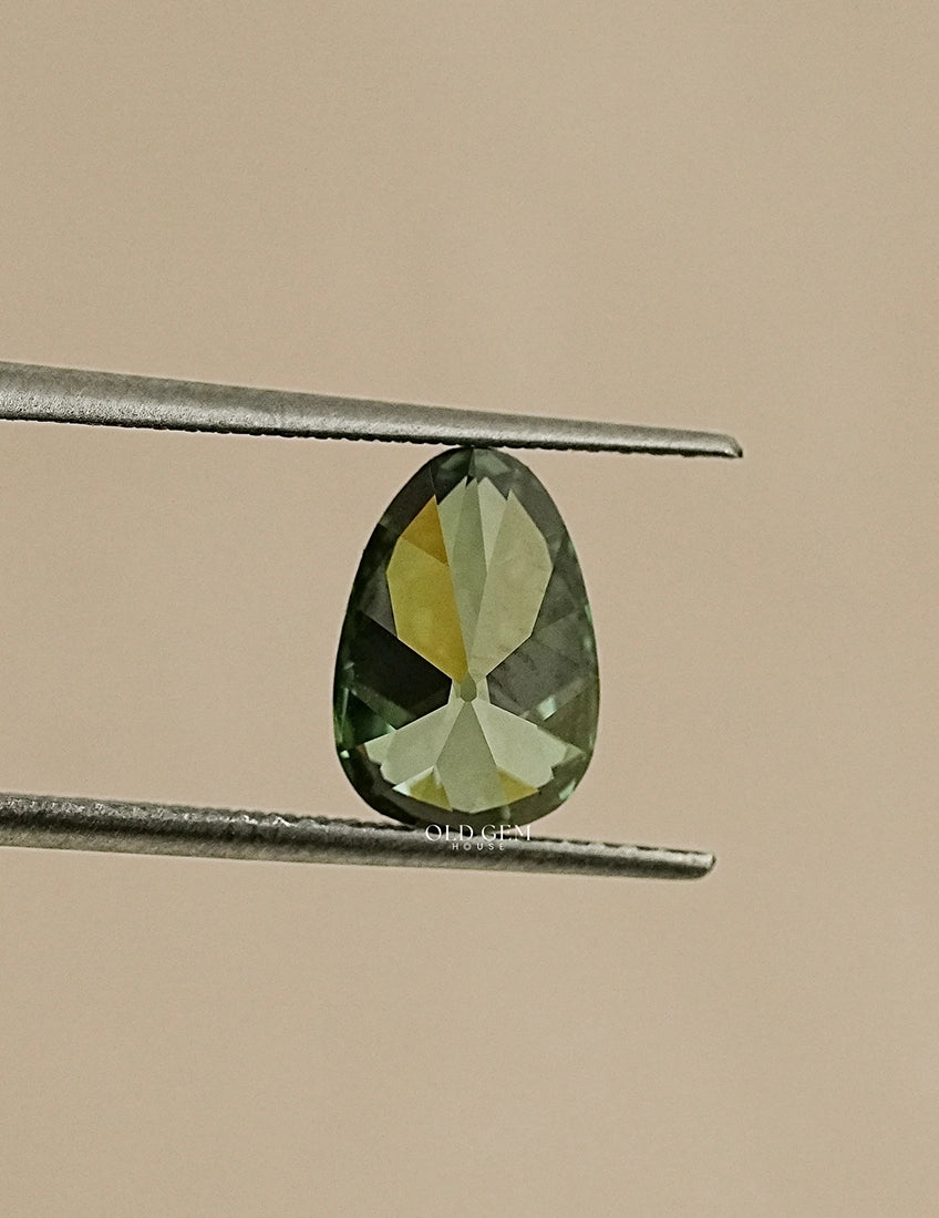 Fancy Deep Green Old Mine Pear Loose Diamond