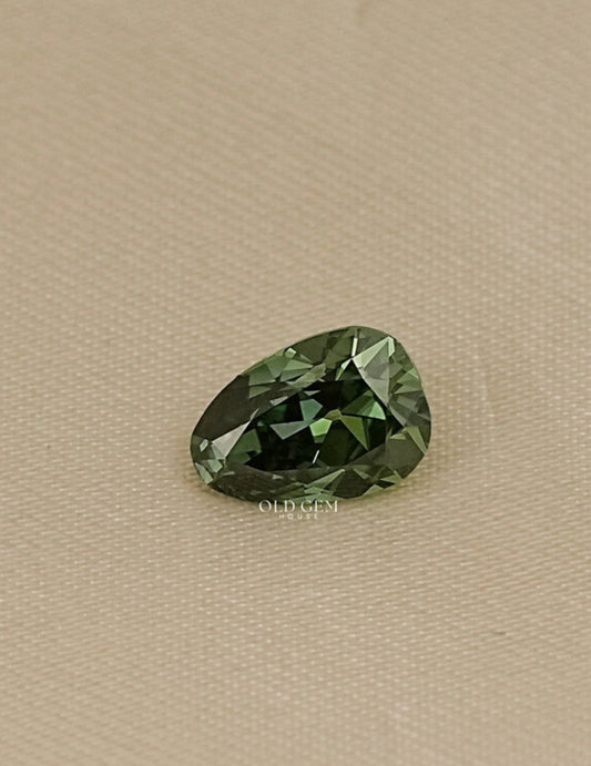 Fancy Deep Green Old Mine Pear Loose Diamond Lab Grown Diamond