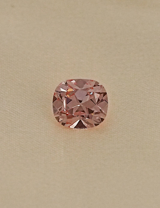Fancy Vivid Pink Old Mine Cushion Cut Loose Diamond Lab Grown Diamond