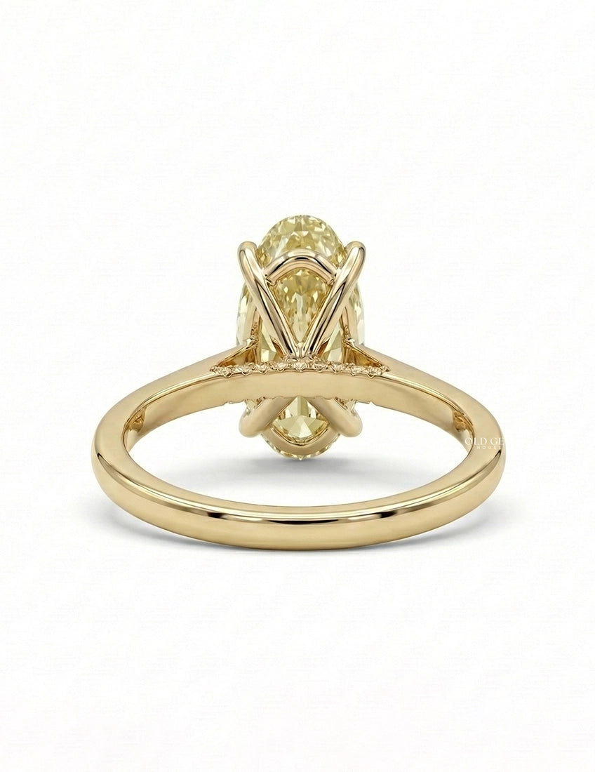 Old Mine Moval Shape Lab Diamond Solitaire Ring Engagement Ring