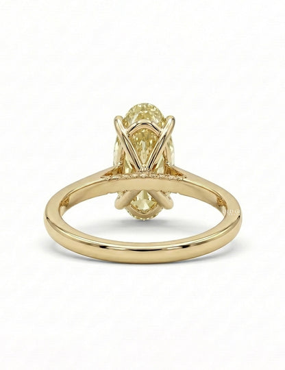 Old Mine Moval Shape Lab Diamond Solitaire Ring Engagement Ring