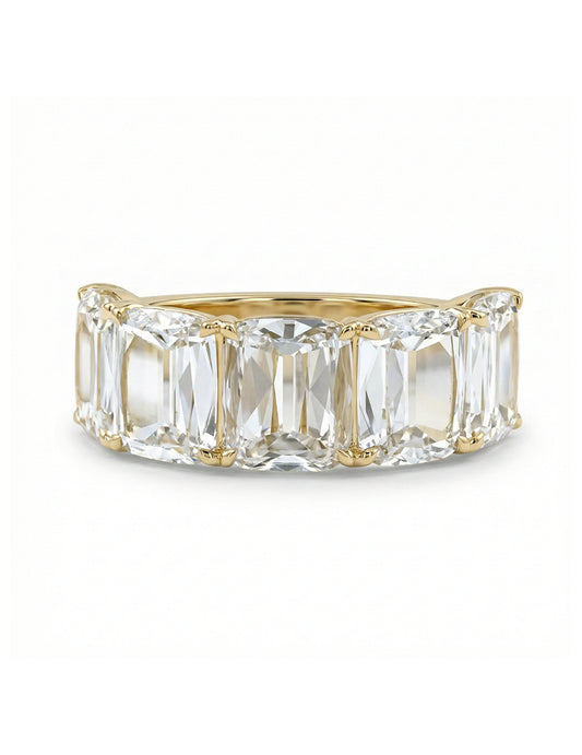 Shallow Ashoka Cut Five Stone Band - Georgian Era Wedding Band
