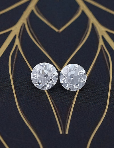 Flower Pattern Old European Round Cut Diamond Pairs