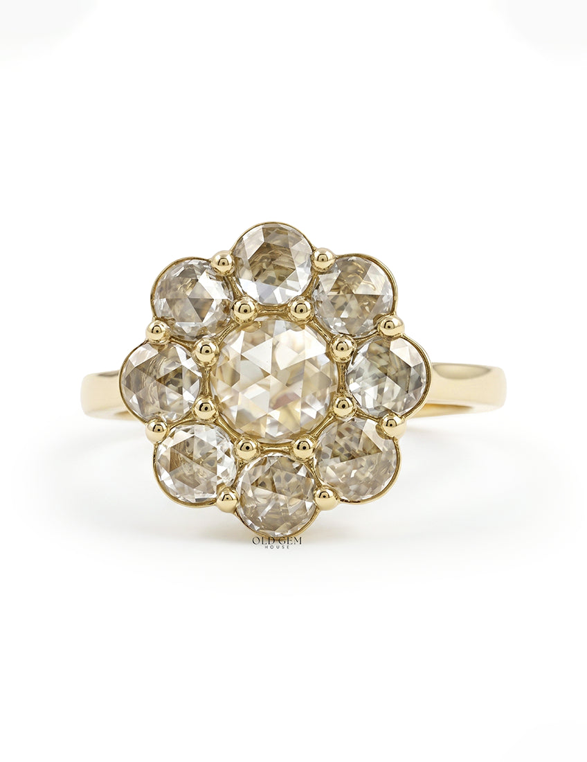 Flower Shape Lab Diamond Engagement Ring