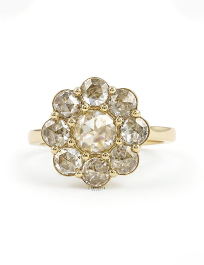 Flower Shape Lab Diamond Engagement Ring