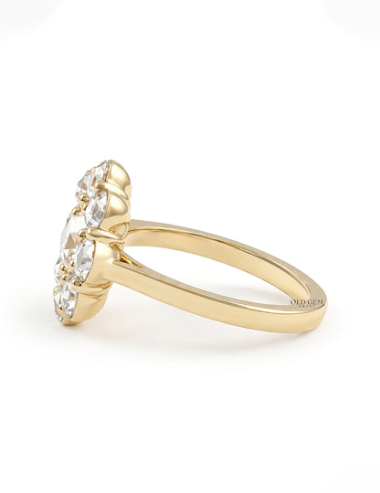 Flower Shape Lab Diamond Engagement Ring
