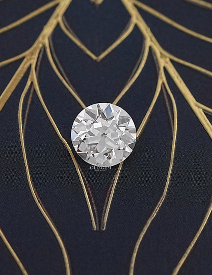 Flower Pattern Old European Round Cut Lab Diamond