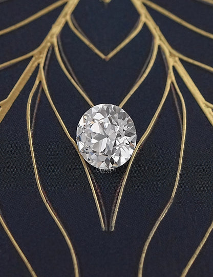 Flower Pattern Old European Round Cut Lab Diamond