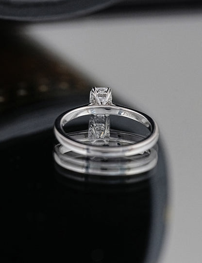 Old Mine Cushion Hidden Halo Ring