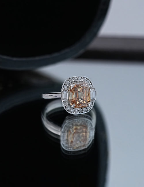 Old Mine Cushion Halo Ring