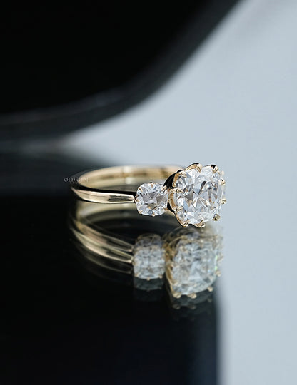 Old Mine Cushion Trilogy Ring