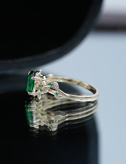 Oval Gemstone Solitaire Accent Ring