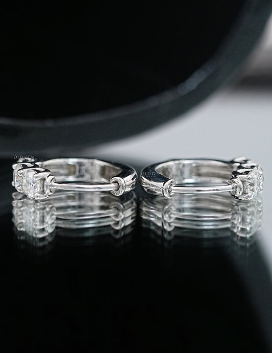 OEC Round Lab Diamond Huggie Hoop