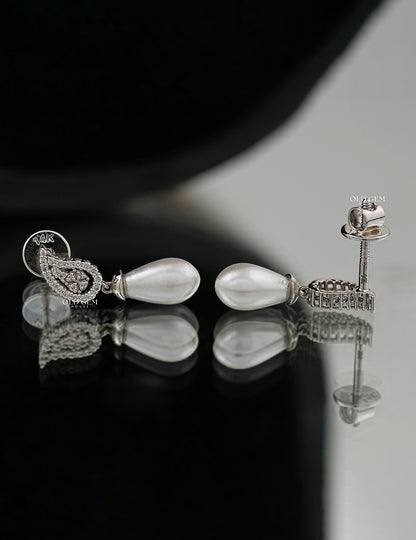 Pearl Gemstone Dangle Earrings