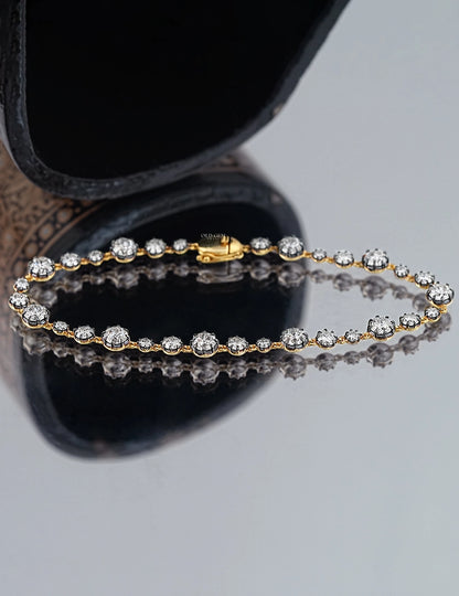 Old European Round Cut Lab Diamond Tennis Bracelet