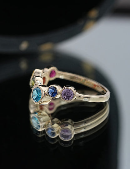 Multi Gemstone Wedding Band Wedding Band