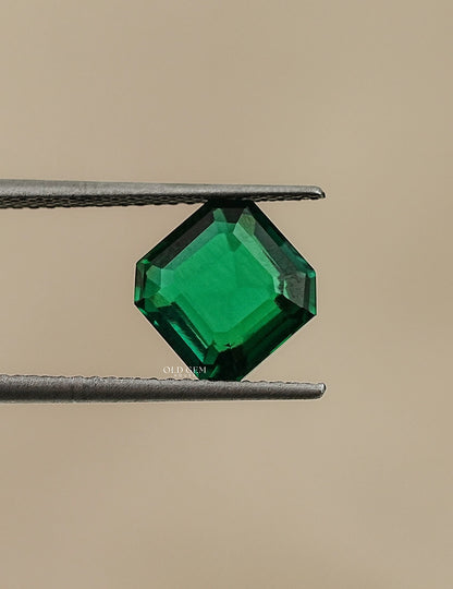 Green Zambian Asscher Cut Loose Gemstone Gemstone