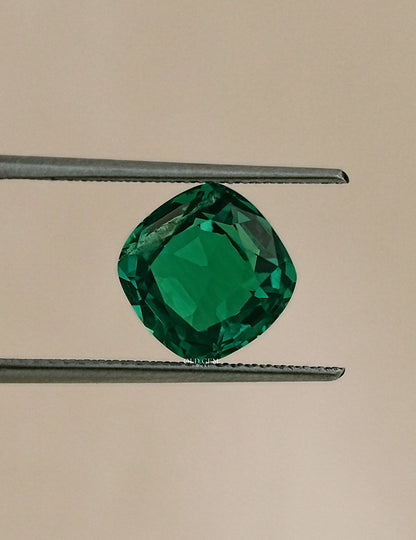 Green Emerald Cushion Cut Loose Gemstone Gemstone