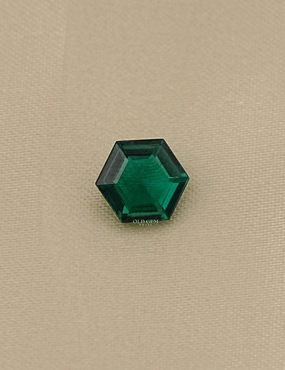 Green Emerald Hexagon Lab Gemstone Gemstone