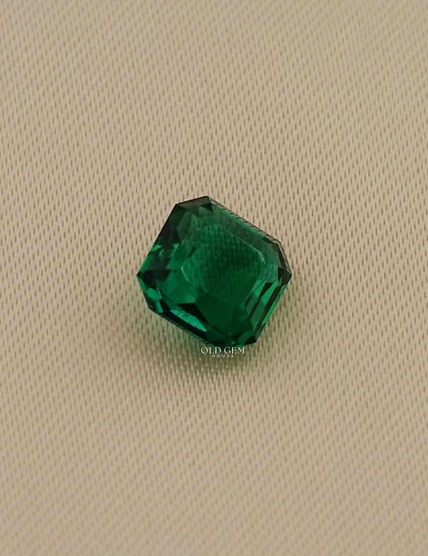 Green Zambian Asscher Cut Loose Gemstone Gemstone